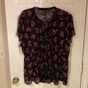 Torrid black floral sheer top